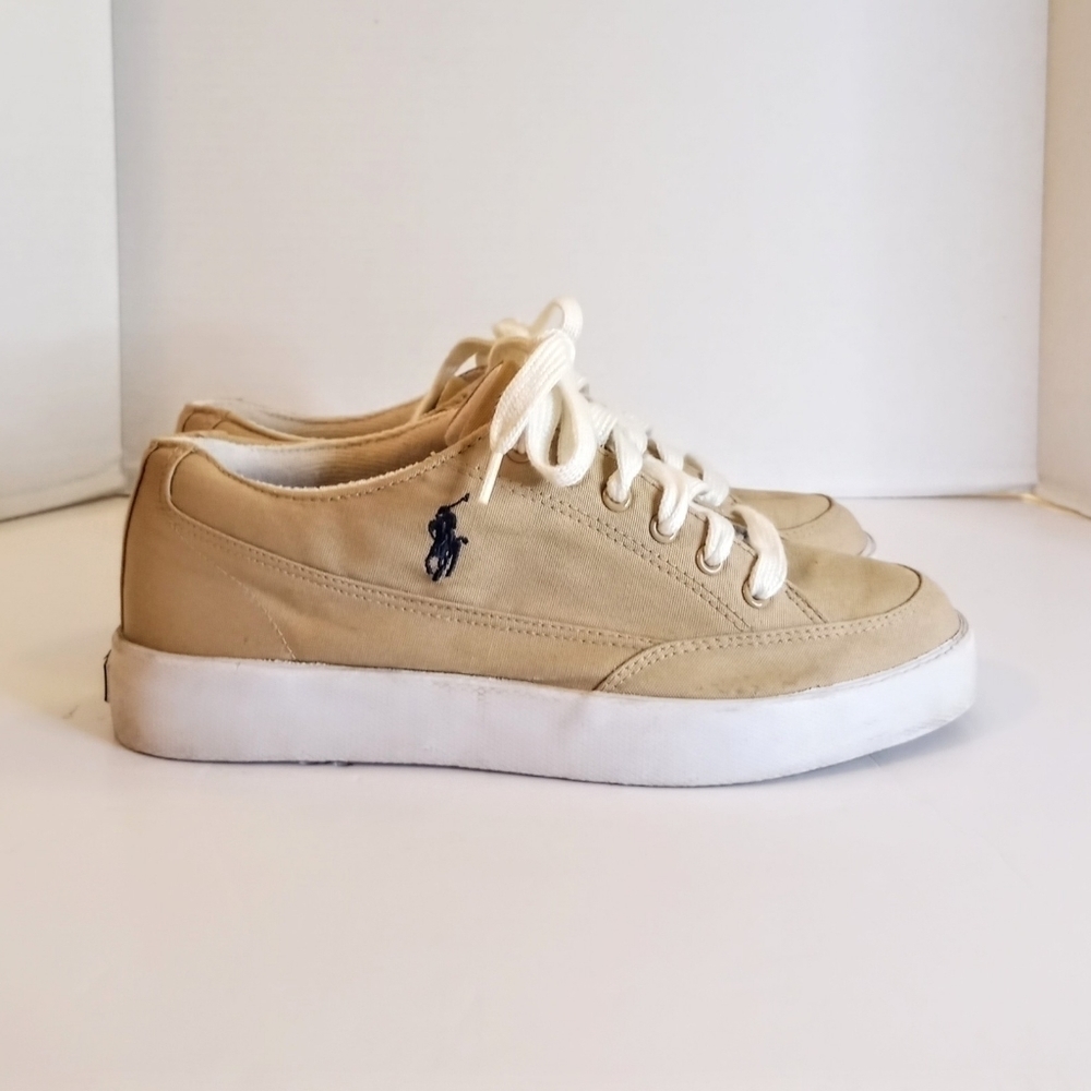 VTG Polo Ralph Lauren beige canvas boat shoes